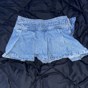 Garage Blue Skort-Style Shorts with Elastic Waistband